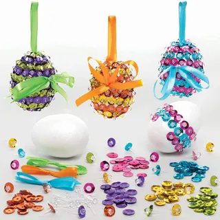 Baker Ross Dekorationssets für Ostereier mit Pailletten - 3er Pack, Osterbasteleien für Kinder (FC498)