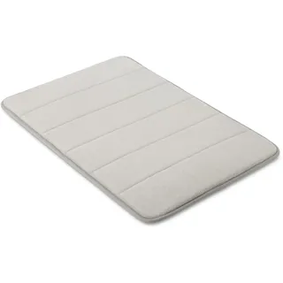 Amazon Basics Flauschiger Memory-Schaumstoff Badematte - Rutschfester Badteppich, Extra Weich, Saugfähig, Schnelltrocknend, Waschbarer Badvorleger für Badezimmer, 43x61cm, Hellgrau