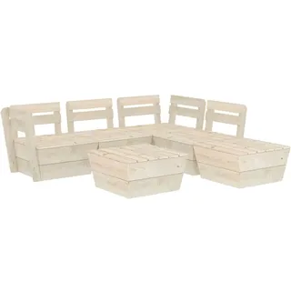 vidaXL 6-tlg. Garten-Paletten-Lounge-Set Imprägniertes Fichtenholz - Beige
