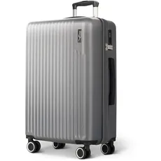 LUGG 71,1 cm ABS-Gepäck mit TSA-Einkerbung, Aluminium-Trolleygriff, 360° drehbare Räder, wasserabweisendes und langlebiges Material, kompatibel mit Fluggesellschaften (75 x 30 x 49 cm), Raven, 38,1