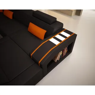 Design Ecken Big Polster Eck Sofa Couch XXL Leder Sofas Garnitur Wohnlandschaft - Weiß