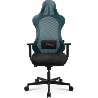 Topstar Bürostuhl Gamingstuhl Sitness RS Sport inkl. Armlehnen schwarz/schwarz Petrol mit Lordosenkissen