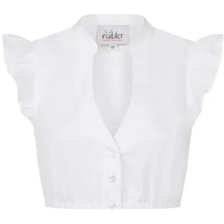 Dirndlbluse NÜBLER "Dirndlbluse kurzarm Carla", Damen, Gr. 32, weiß, Obermaterial: 100% Baumwolle CO., Blusen Dirndlbluse