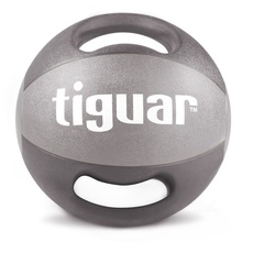 Bild Medizinball mit Griffen 9 kg grau/rot Gewichte Bälle Krafttraining