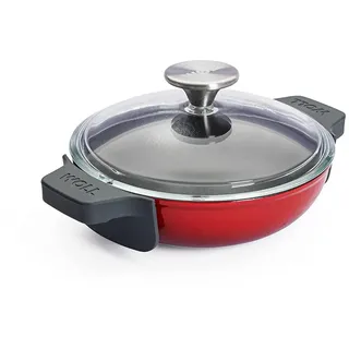 WOLL – Iron Mini-Kasserolle Ø 10 cm grau im 2er Set mit Deckel – Induktion Eisenguss-Kasserolle 0,3 l, 5 cm hoch – robust, für alle Herdarten, antihaft, backofenfest