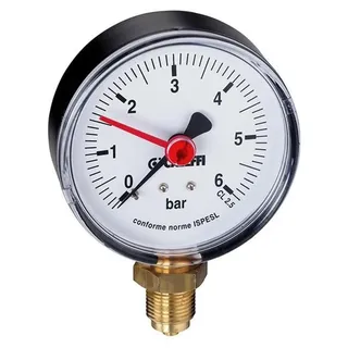 CALEFFI Manometer - Anschluss radial 1/4'' AG - Anzeige 0 - 10 bar - Gehäuse schwarz Ø 50 mm - 557310