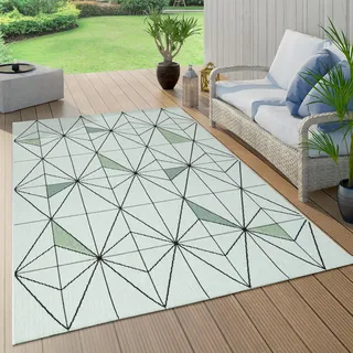 Outdoor Teppich Wetterfest Balkon Palmen Dschungel Florales Boho Muster Grün Grösse 80x150 cm - Grün