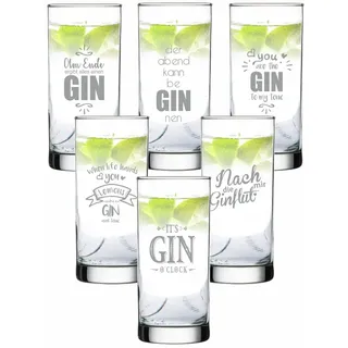 6er Set Gin •am Ende ergibt Alles einen Gin •der Abend kann beGINnen •You Are The Gin to My Tonic •It's Gin o'clock •nach Mir die GINflut •When Life Hands You Lemons Make a Gin and Tonic