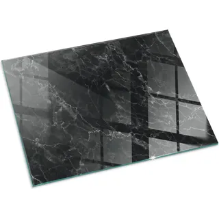 Elegantes Marmormuster – Glasbodenplatte für – Kaminofen – Kaminplatte Glas – Schutzglas – Funkenschutzplatte –Glasbodenplatte Feuerfeste – Hitzeschutzplatte – Bodenschutz aus Glas – 80x60 cm