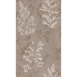 Rasch Tapete 285017 - Helle Papiertapete mit kleinen Pflanzen in Braun - 10,05m x 0,53m (LxB)