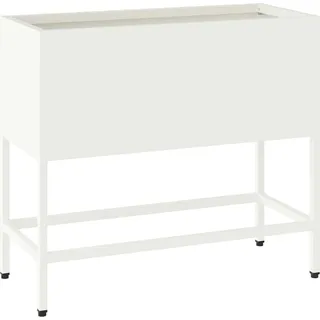 vidaXL Hochbeet Gartenpflanzer Weiß 60 x 26 x 45 cm Stahl - Weiß