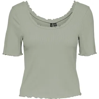 Vero Moda Polly Sb5 Kurzarm-oberteil Grau L Frau Grau L - Grau