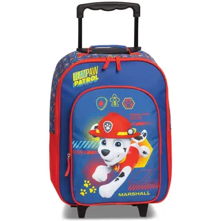 Fabrizio Paw Patrol Chase Marshall Skye Kinder Trolley Kinderkoffer Weichgepäck Polyester 32 x 42 x 16/21 cm Vol. 17 l (Blau Marshall)