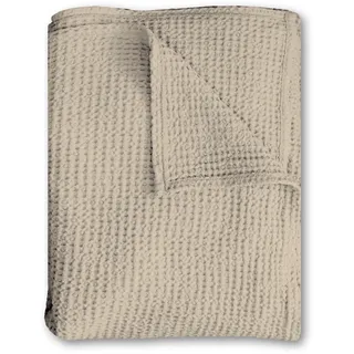 sleezzze Baumwoll Waffelpiqué Kuscheldecke 150 x 200 cm Beige