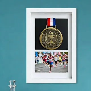 Medaillen-Display-Box Medaillen-Display-Ständer 12,8" x 9,4" Medaillen-Anstecknadel-Box mit Glasscheibe für militärische Medaillen, Kollektion Anstecknadeln. (A4, weiß).