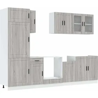 vidaXL 8-tlg. Küchenschrank-Set Kalmar Grau Sonoma Holzwerkstoff - Grau