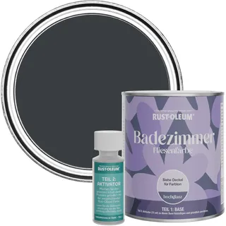 Rust-Oleum wasserfeste dunkelgrau Fliesenfarbe für Badezimmer in Hochglanz Finish - Anthrazit (Ral 7016) 750ML