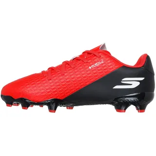 SKECHERS Jr Youth Mg", Football Cleats-Lightweight Breathable Trainer mit Precise Ball Control, Fußballschuhe, synthetischer Rand in rot, schwarz, Größe 32,