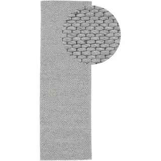 carpetfine Sina Wollteppich 60 x 180 cm Grau