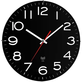 TFA Funk Wanduhr 30,00 cm 60.3509 schwarz
