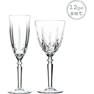 RCR Kristall Orchestra Cut Glas Weingläser und Champagnerflöten - 290ml, 200ml - 12er Set