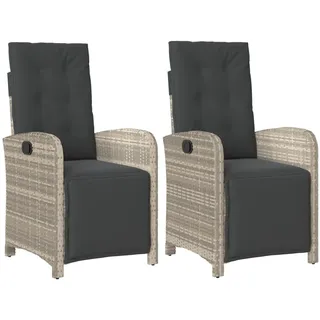 vidaXL Gartensessel 58,5 x 58,5 x 35,6 cm hellgrau 2 St.