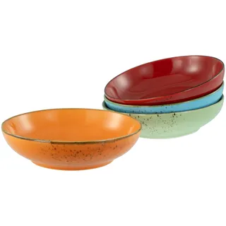 CreaTable CreaTable, 22875, Serie Nature Collection Mediterran, 4-teiliges Geschirrset für 4 Personen, Poke Bowl aus Steinzeug, spülmaschinen- und mikrowellengeeignet, Qualitätsproduktion