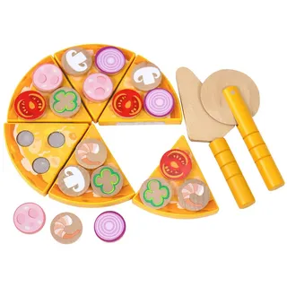 Kinderküchenzubehör Pizza , Multicolor , Holz , 21x2.3x21 cm , Spielzeug, Kinderküchen