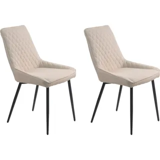 Möbilia Polsterstuhl (Set) 2 Stk., beige, schwarz, beige