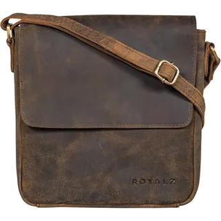 ROYALZ 'Illinois' Herrentasche zum Umhängen klein Leder Umhängetasche Herren Messenger Bag Vintage Ledertasche Schultertasche Handtasche Echtleder, Farbe:Nevada braun