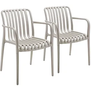 Tectake Alcudia Gartenstuhl 54,5 x 58 x 80,5 cm taupe
