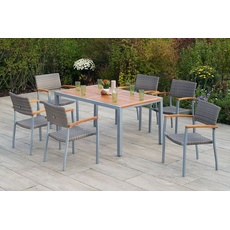 Bild Silano Garten-Essgruppe 7-tlg. Tisch 150 x 90 cm beige/grau/silber