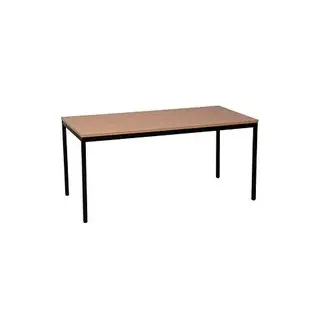 Gürkan Mehrzwecktisch buche rechteckig, Vierkantrohr schwarz, 140,0 x 80,0 x 75,0 cm