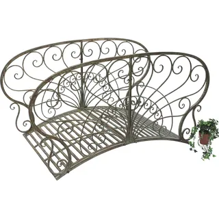 DanDiBo Gartenbrücke Metall mit Geländer Antik 150106 Brücke 150 cm Garten Metallbrücke Gartenmöbel Teichbrücke Steg Stabil - Grün