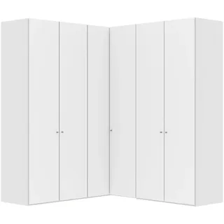 Jutzler Eckkleiderschrank , Weiß , Holzwerkstoff , 3 Fächer , 203x236x211 cm , Typenauswahl, Beimöbel erhältlich, umfangreiches Zubehör erhältlich, in verschiedenen Holzarten erhältlich, in verschiedenen Größen erhältlich, in verschiedenen Holzdekoren erhältlich , Schlafzimmer, Kleiderschränke, Eckschränke