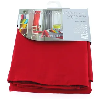 Douceur D'Intérieur - 1720248, Tischdecke Runde, 180 cm, Essentiel, Polyester Unifarben, Rot