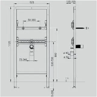Sanit Waschtisch-Element INEO Einlocharmaturen 1120/525