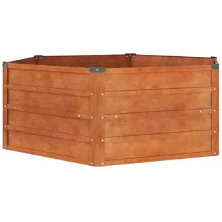 vidaXL Hochbeet Rostig 129/129/45 Cm Cortenstahl , Braun , Metall , 129x45x129 cm , Gartenzubehör, Hochbeete