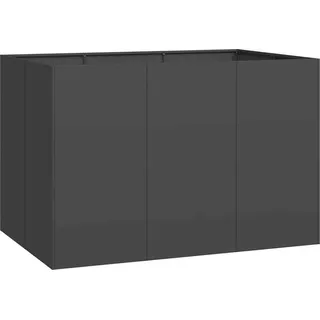 Pflanzkübel Schwarz 120x80x80 cm Stahl - Schwarz