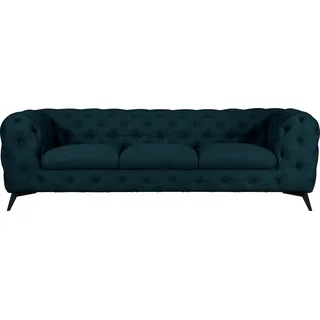 Leonique Chesterfield-Sofa »Glynis«, aufwändige Knopfheftung, moderne Chesterfield Optik, Fußfarbe wählbar, blau