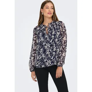 ONLY Chiffonbluse "ONLDITSY L/S BLOUSE WVN" Kunstfaser, regular fit, night sky hema flower pumic