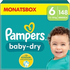 Bild von Windeln Größe 6 (13-18kg) Baby-Dry Extra Large, Monatsbox (1 x 148 Windeln)
