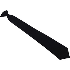 CB4 Accessories Krawatte zum Anklipsen, matt, schwarz, für Erwachsene, 49 cm lang, 8 cm an der breitesten Stelle.