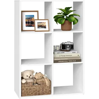 VASAGLE Custos Kollektion - Bücherregal, Würfelregal, Standregal, offene Fächer, Wohnzimmer, Homeoffice, Schlafzimmer, Regal mit 3 Ebenen, 30 x 98 x 66,4 cm, wolkenweiß LBC406WB01