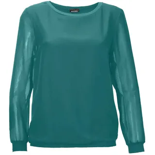 Klassische Bluse GOLDNER "Schlupfbluse", Damen, Gr. 44, grün (dunkelgrün), Obermaterial: 100% Polyester PES., figurumspielend, U-Boot-Ausschnitt, normales Bündchen, Blusen Klassische Bluse, Luftiiger Chiffon