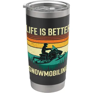 Life Is Better Schneemobilfahren – Schneemobilfahrer Doppelwandiger Edelstahl-Thermobecher