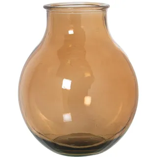 Vase aus recyceltem Glas, Braun, 29 x 36 cm, Öffnung 12,5 cm