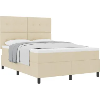 Boxspringbett mit Matratze Creme 160 x 200 cm Stoff - Creme