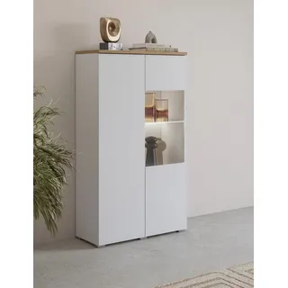 otto home Vitrine »Modo, Breite 80 cm, moderner griffloser Vitrineschrank« Vitrine, mit viel Stauraum, Einlegeböden verstellbar, Glastür,