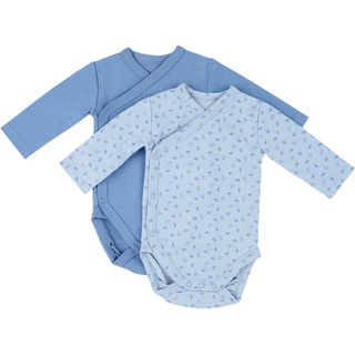 Avelia Wickelbody , Blau , Textil , 2-teilig , Gr. 50/56 , male , ISO 9001, DIN EN ISO 14001, DIN EN ISO 9001, Oeko-Tex® Standard 100 , Langarm, Wickelbody , Babykleidung, Babybodies & Strampler